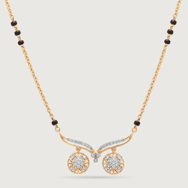 Eternal Eclat 18 Kt Gold and Diamond Vati Mangalsutra,,hi-res image number null