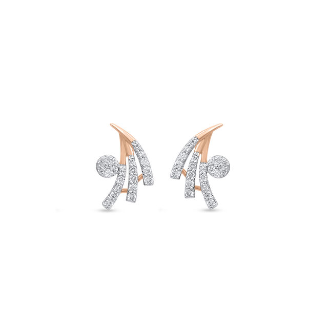 14KT Rose Gold Captivating Diamond Stud Earrings,,hi-res view 1