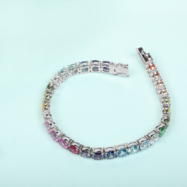 Buy Dazzling Prism Silver Bracelet Online Mia by Tanishq