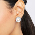 Artistic Pearl Silver Stud Earrings,,hi-res view 2