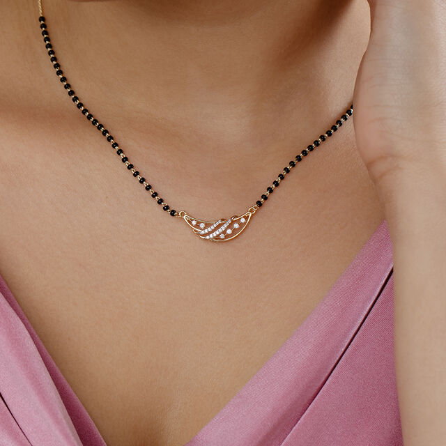 Woven Waves Gold and Diamond Mangalsutra,,hi-res image number null