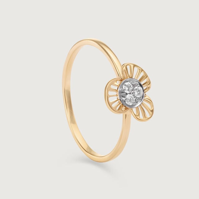 Petal Brilliance 14 Kt Gold & Diamond Ring,,hi-res image number null