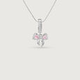 Pretty Bow Silver Pendant,,hi-res view 3
