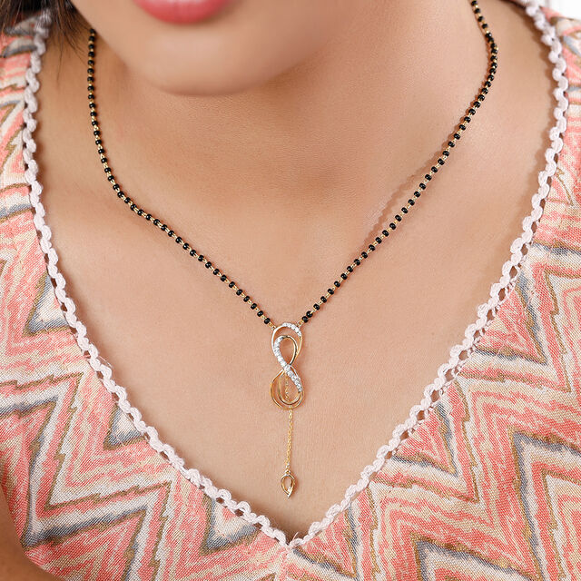 14KT Stunning Diamond Mangalsutra,,hi-res image number null
