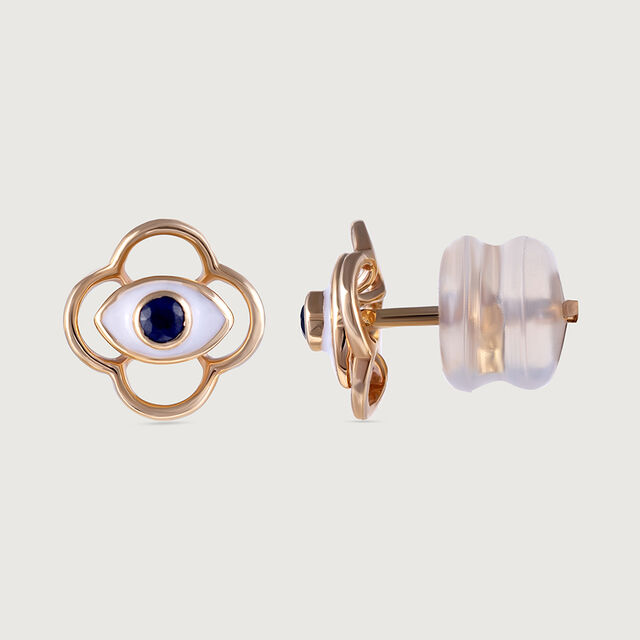 Blossoms Evil Eye Gold Stud Earrings,,hi-res image number null