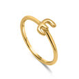 Letter E 14KT Yellow Gold Initial Ring,,hi-res view 3
