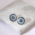 Mosaic Shine Silver Stud Earrings,,hi-res view 1