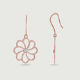 Graceful Petal Gold & Diamond Drop Earrings,,hi-res view 3