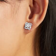 Contemporary Dazzle Silver Stud Earrings,,hi-res view 2