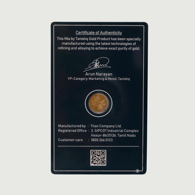 Half Gram 24 Karat Tulsi Coin,,hi-res image number null