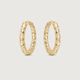 Hammered Texture Gold Hoop Earrings,,hi-res view 4