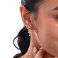 Delicate Bowtie Gold & Diamond Drop Earrings,,hi-res view 2
