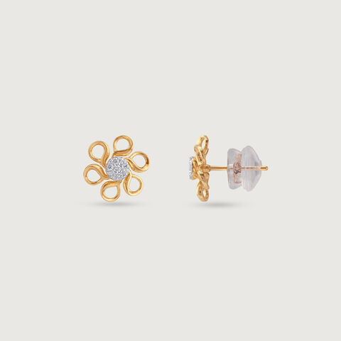 Dancing Daisy Diamond Stud Earrings
