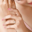 14KT Yellow Gold Wave Of Elegance Diamond Finger Ring,,hi-res view 2