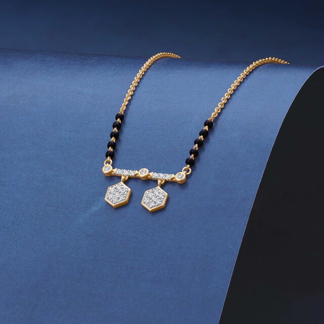 Chic Geometric Diamond Mangalsutra,,hi-res image number null
