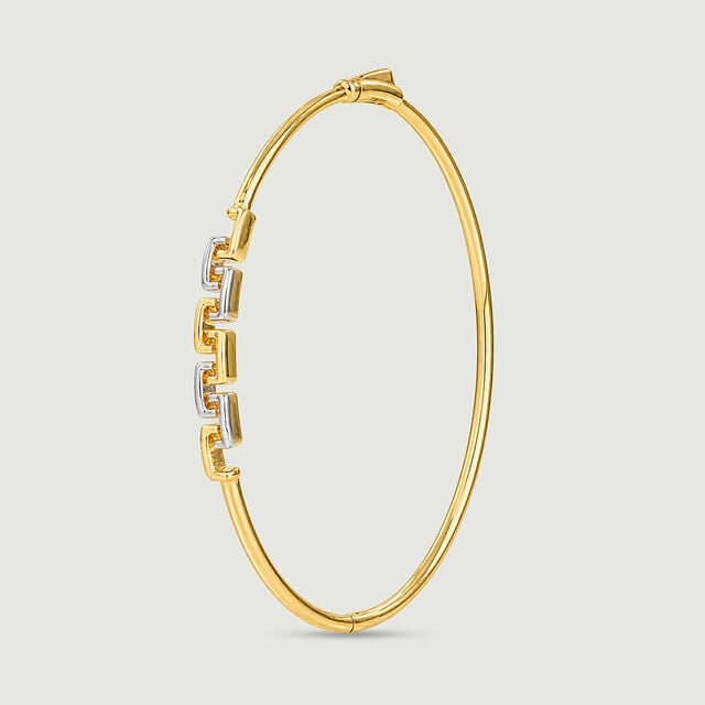 Refined Geometric Gold Bangle,,hi-res image number null