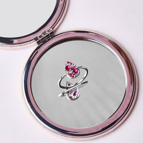 Artistic Pink Silver Finger Ring