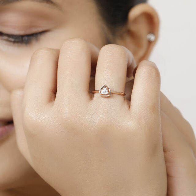 18KT Rose Gold Diamond ring,,hi-res view 3