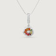 Vibrant Wheel Silver Pendant,,hi-res view 3
