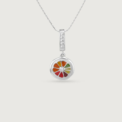 Vibrant Wheel Silver Pendant