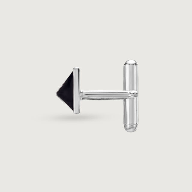 Sleek Pyramid Silver Cufflinks,,hi-res image number null