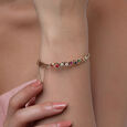 Vibrant Navaratna & Diamond Bangle,,hi-res view 2
