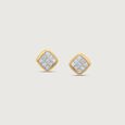 Soft Frame Diamond Stud Earrings,,hi-res view 3
