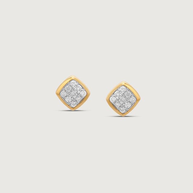 Soft Frame Diamond Stud Earrings,,hi-res image number null