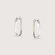 Sleek Luminous Opal Silver Hoop Earrings,,hi-res view 3