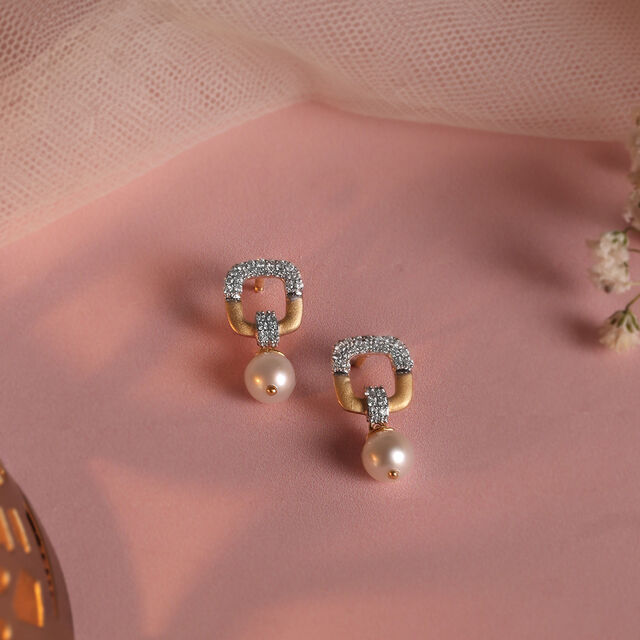 Opulent Charm Gold & Pearl Drop Earrings,,hi-res image number null