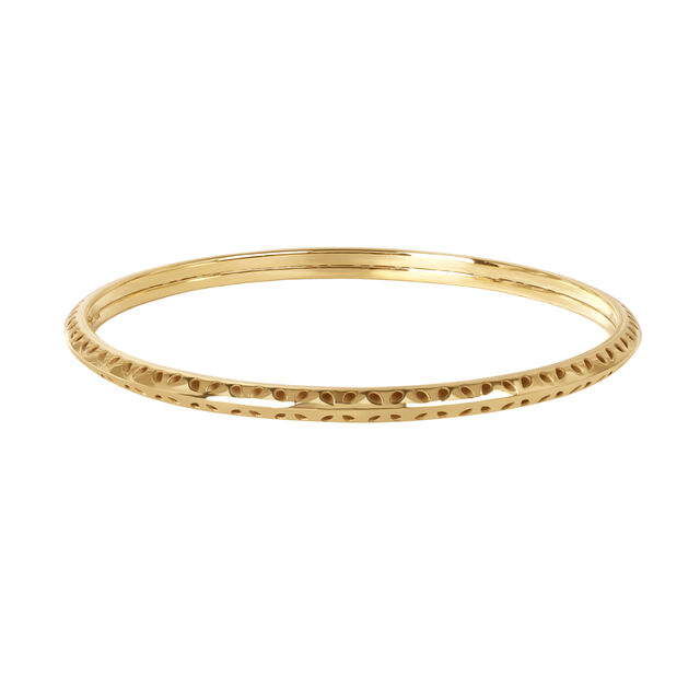 14KT Yellow Gold Pie Crust Bangle,,hi-res view 1