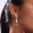 Blush Wing Silver Hoop Earrings,,hi-res view 2