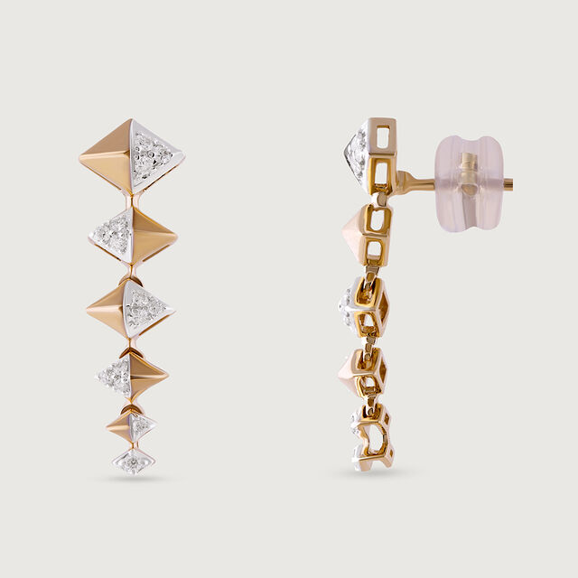 Sequin Sparkle Gold & Diamond Drop Earrings,,hi-res image number null