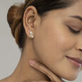Basketry Spark Gold and Diamond Stud Earrings,,hi-res view 2