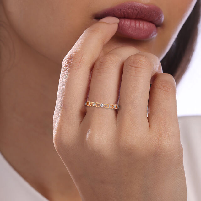 Interwoven Grace Gold & Diamond Finger Ring,,hi-res image number null