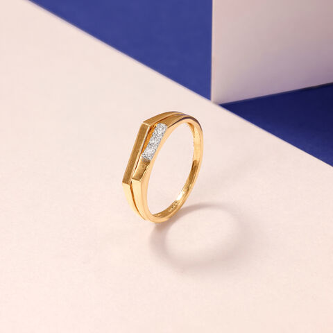 Sculpted Asymmetric Diamond Ring