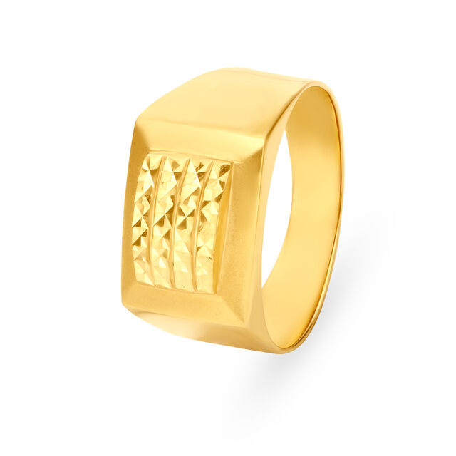 Tanishq Men Ring Design Enthralling Geometric Gold Ring For Men