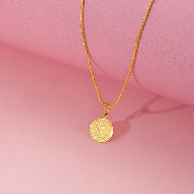 Divine Lakshmi Gold Pendant,,hi-res image number null