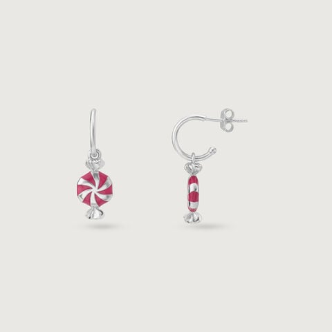 Playful Swirl Silver Drop Earrings