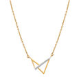 14 KT Yellow Gold Abstract Sleek Diamond Pendant with Chain,,hi-res view 2