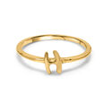 Letter H 14KT Yellow Gold Initial Ring,,hi-res view 3