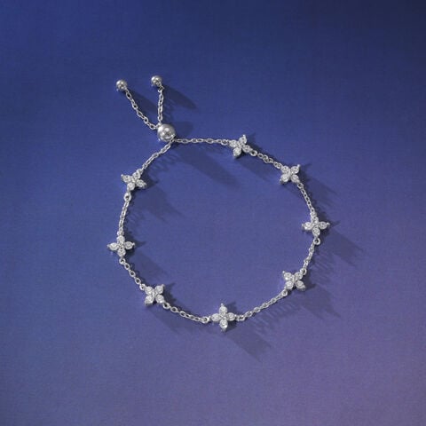 Floral Spark Silver Bracelet