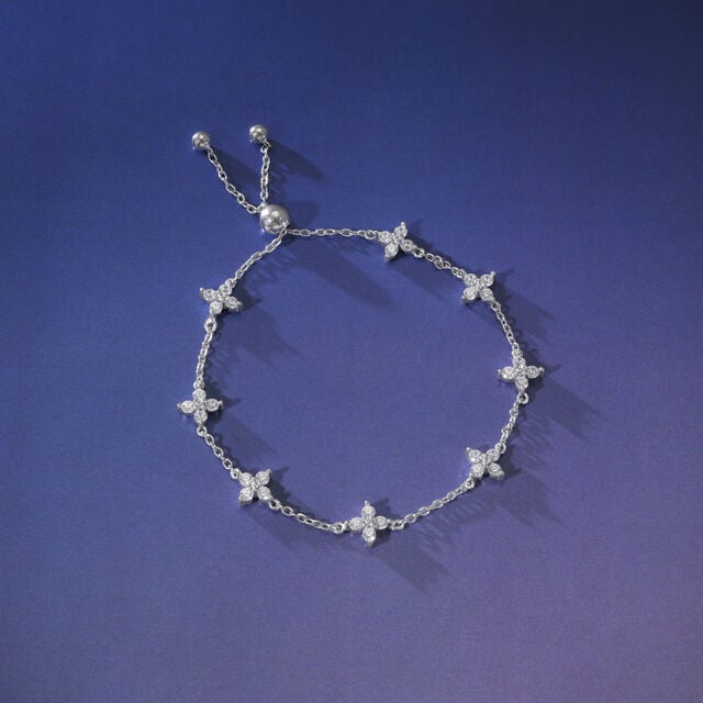 Floral Spark Silver Bracelet,,hi-res image number null