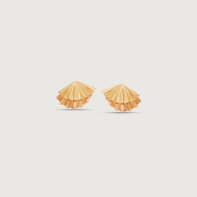 Twilight Shell Gold Stud Earrings,,hi-res image number null