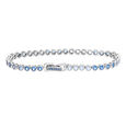 925 Silver Geometric Modish Bracelet with Blue Zirconium,,hi-res view 1