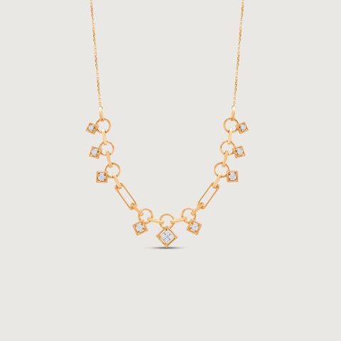 Geometric Charm Diamond Necklace