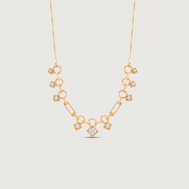 Geometric Charm Diamond Necklace,,hi-res image number null