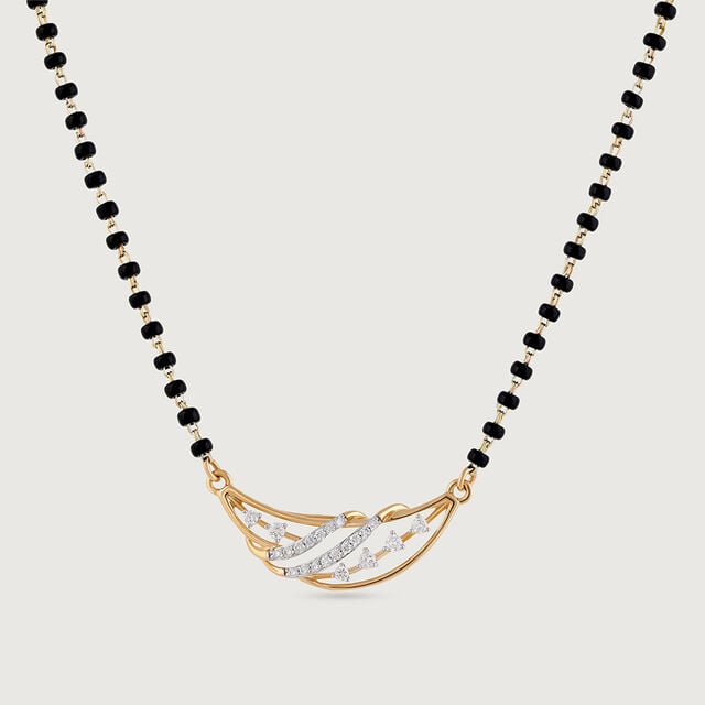 Woven Waves Gold and Diamond Mangalsutra,,hi-res image number null