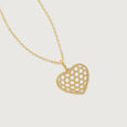 Honeyed Heart Gold Pendant,,hi-res view 3