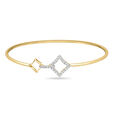 14KT Yellow Gold Sparkling Rhombus Diamond Bangle,,hi-res view 2
